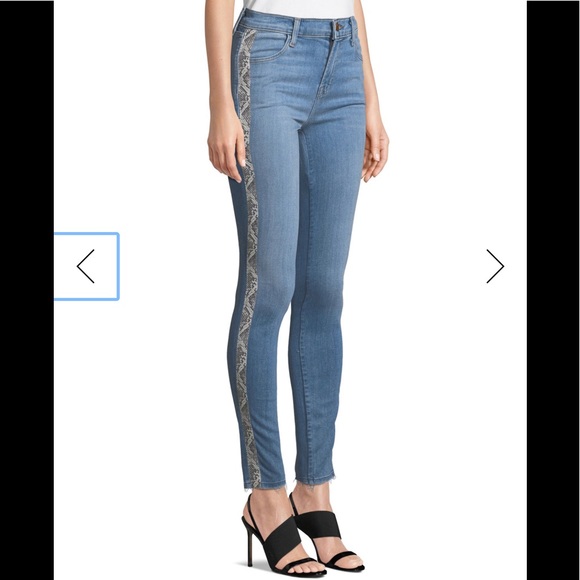 J BRAND MARIA HIGH RISE SKINNY JEANS Snake Print